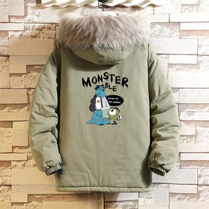 MM48074-P130 冬季大毛领衣男士大码加厚袄男服 砖墙挂拍图片