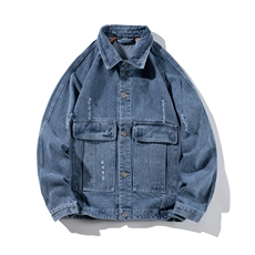jk1913-p90-限价128网格牛仔夹克肥仔秋款量足印花大码，男装夹克，星座103A