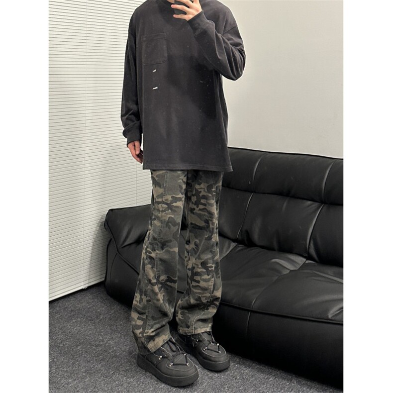 2024美式男伐木裤穿搭hiphop迷彩裤显腿长直筒工装裤GJ229P45,男装工装外套,电商D256-3(原A064-3)