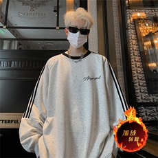 抖音得物供货提供视频秋冬重磅美式宽松织带圆领卫衣0313，男装卫衣，电商A486