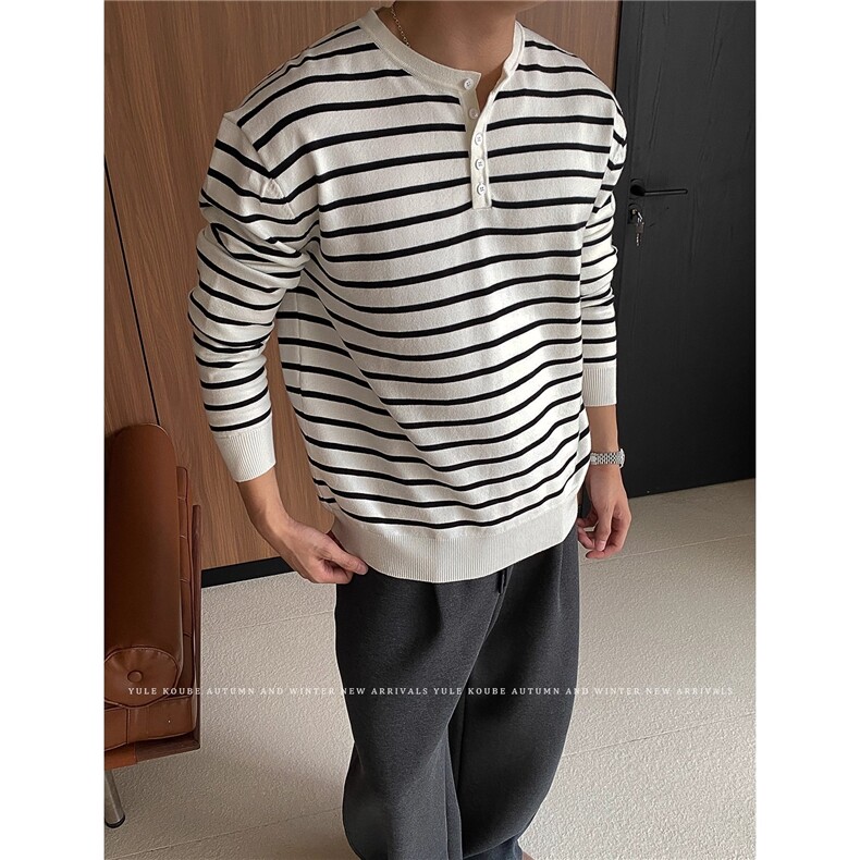 GT46-P64高质量冬季条纹打底毛衣男，男装T恤，电商B323A