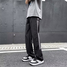 卡其色条纹裤子男夏季透气孔速干工装裤直筒运动休闲长K8256-P42，男装工装外套，星座1001-1