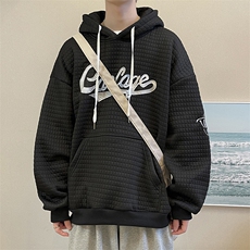 现货华夫格卫衣春季潮牌2022刺绣男潮流ins连帽上衣W2610-P33，男装卫衣，星座512-2
