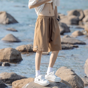 夏季 重磅运动短裤男宽松直筒绣标五分裤2302P40图片