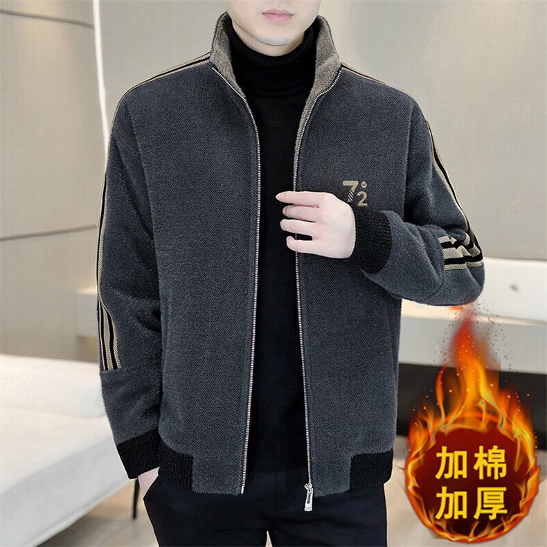 冬季新款男士商务休闲立领加棉加厚毛呢大衣短款夹克外套A76P140,男装夹克,电商B226-2（原B217-2）