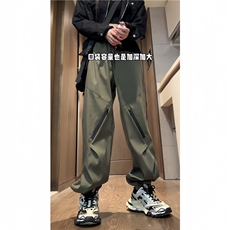 2024春新款束脚冲锋裤拉链设计宽松休闲裤B315-K24004-特p35控68，男装休闲裤，电商B315