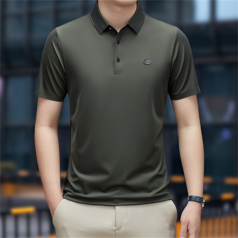 中年休闲男装翻领半袖T恤衫2023夏季新款男士polo衫薄款休闲上衣,男装Polo衫,电商B212（原钱塘6029）