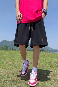 三条杠直播抖音得物品质运动男中裤五分休闲短裤K308P30控48图片
