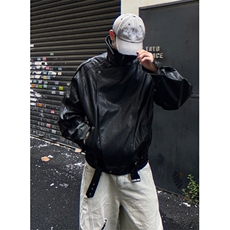 美式高街重磅解构拼接PU皮衣男女潮宽松cleanfit外套J3624，男装皮衣，星座1116A（原606A-3）