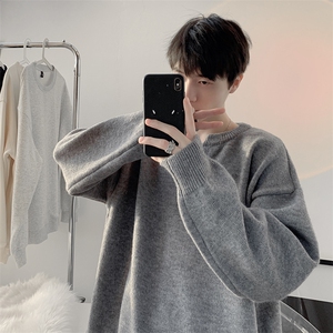 F558P58秋冬毛衣打底衫线衣V领男装上衣宽松日系港风图片