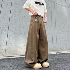 春夏季新款美式复古设计感阔腿裤男女宽松直筒XZ201-KZ021P50，男装休闲裤，星座201