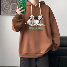 WY2263-P35加绒款-P40纯棉连帽卫衣男大码运动帽衫宽松薄外套男，男装卫衣，电商A040