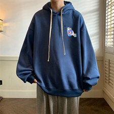 纯棉连帽卫衣男大码运动帽衫宽松薄WY2262-P35加绒款-P40，男装卫衣，电商A040