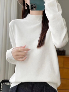 打底衫上衣女装新款2025春秋V领长袖慵懒风针织毛衣图片