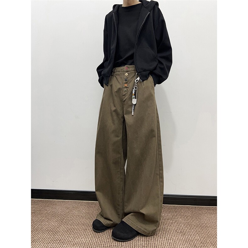 美式潮牌休闲工装裤男女宽松垂感vintage直筒裤K129-P53，男装工装外套，星座308B-2