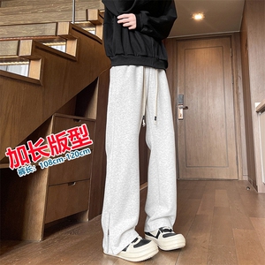 加长高个子微喇裤子男秋季潮牌拉链卫裤190cm美式运动裤KZ032P58图片