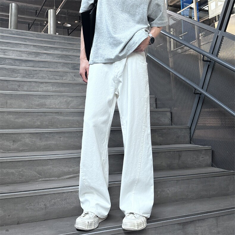 现货高品质宽松直筒牛仔裤子男女款帅3028P49,男装牛仔裤,电商B381-2