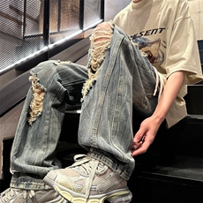 XZ616夏季新款破洞牛仔裤休闲九分裤TY2490P65控78，男装牛仔裤，星座512A（原616）