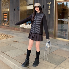 冬装时尚休闲羽绒派克羽绒两件套可脱卸1C056-A29-P275K388，女装羽绒服，2D045