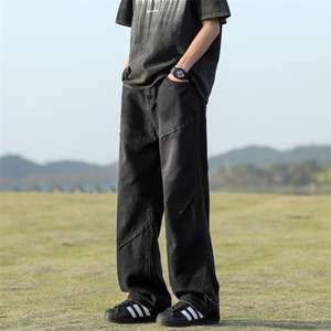 美式潮流水洗高街牛仔裤宽松设计感宽松长裤子K780特批42图片