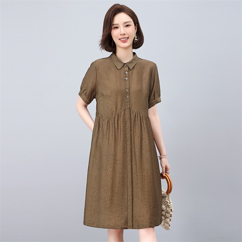 2025年夏季新款天丝休闲文艺连衣裙，女装连衣裙，悦见她
