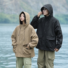 春秋款工装连帽外套户外登山服男女款百搭防风夹克JK8311-P72，男装夹克，电商B306