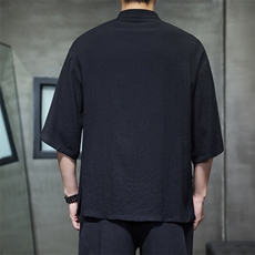 夏季风盘扣七分袖衬衫男士大码上衣CS2501-P6578，男装T恤，电商A008