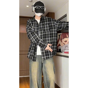 厚款小香风格子衬衫男生长袖衬衣KD612-P5078图片