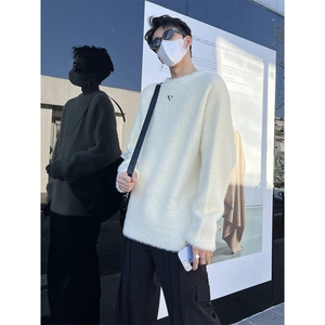 T911-特P75 高级重磅仿水貂毛衣男女慵懒宽松情侣针织衫潮牌图片