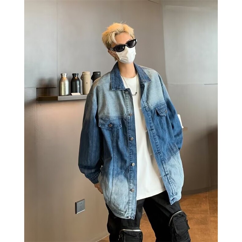 解构水洗渐变潮牌牛仔夹克外套8850-P68,男装夹克,星座1109-3