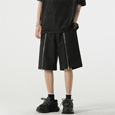 美式高街拉链机能休闲短裤男潮牌宽松西裤XZ211-1-K2323-P45，男装牛仔裤，星座211-1