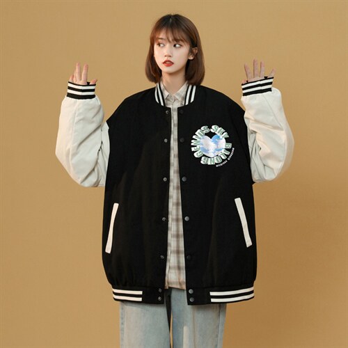 中性风 春秋季情侣棒球服男女休闲夹克女时尚外套男BQF296-P50图片