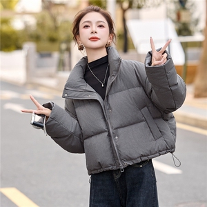 短款羽绒服女2025冬季新款小个子宽松立领白鸭羽绒面包服外套图片