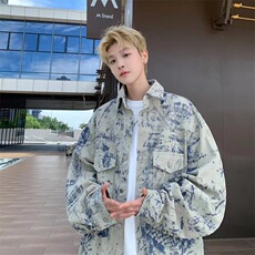 秋季款-重工原版高品质J32扎染牛仔外套卡其色，男装夹克，星座218-1（原230）