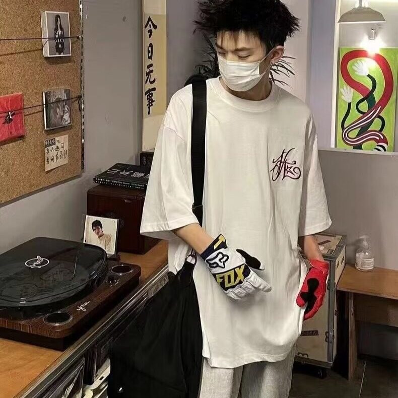 网络图现货高品质刺绣款T恤RC8009-P55,男装T恤,星座1005-4