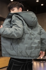 现货足主推短款连帽压花轻薄学生夹克羽绒服面包服班服团体服，男装羽绒服，星座301D-5(原星座1415）