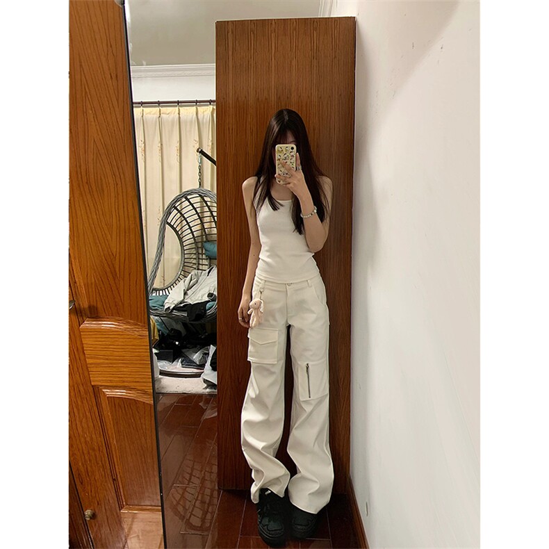 【网图】cleanfit纯白色工装裤男女同款美式多口袋裤子CCGZ04-P55,男装工装外套,星座1007（原301D）