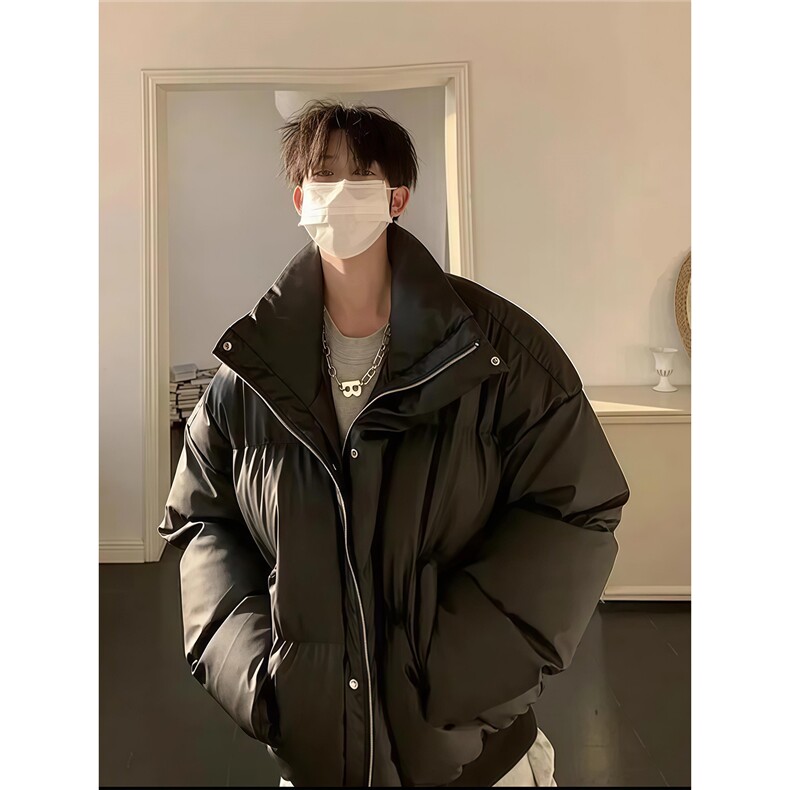 网图 防水防污冬季加厚棉服cleanfit短款情侣皮外套男 M90特P73图片