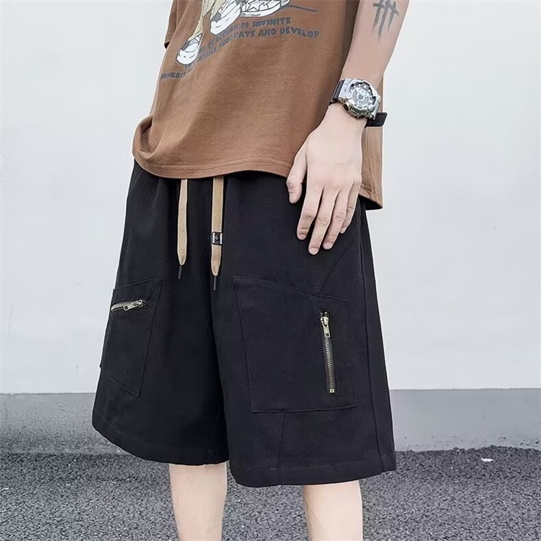 工装短裤男款夏季2023新款设计感小众裤子宽松休闲五分裤2221P38,男装休闲裤,星座410-2