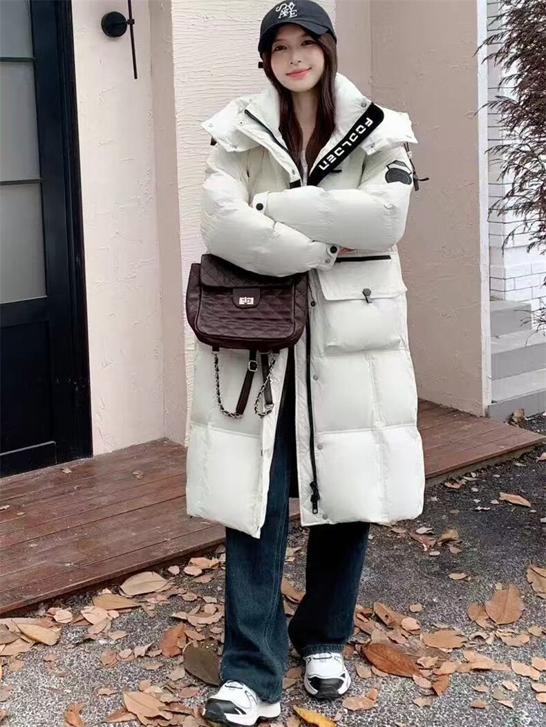 2025年秋季拉链长袖立领长款羽绒服时尚百搭,女装羽绒服,禾雯电商供货