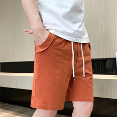夏季棉麻刺绣短裤男休闲百搭五分裤纯棉沙滩裤XZ310B-3-DK833-P25，男装牛仔裤，星座310B-3