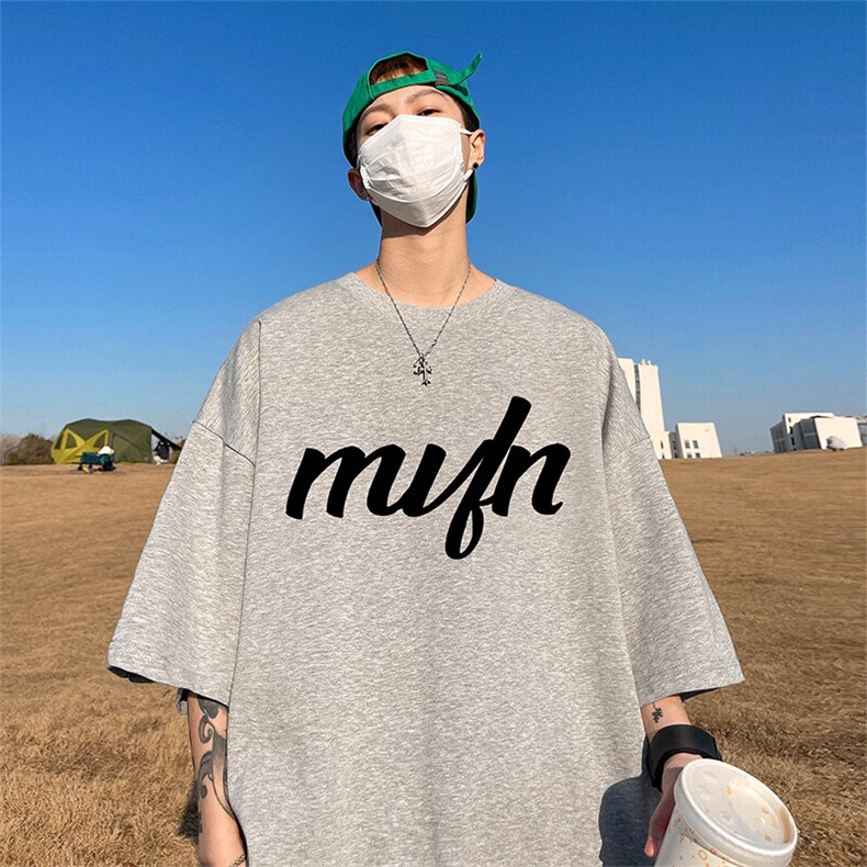 抖音得物二开现货220克夏装重磅美式高街宽松短袖t恤MT289,男装T恤,电商A486-1