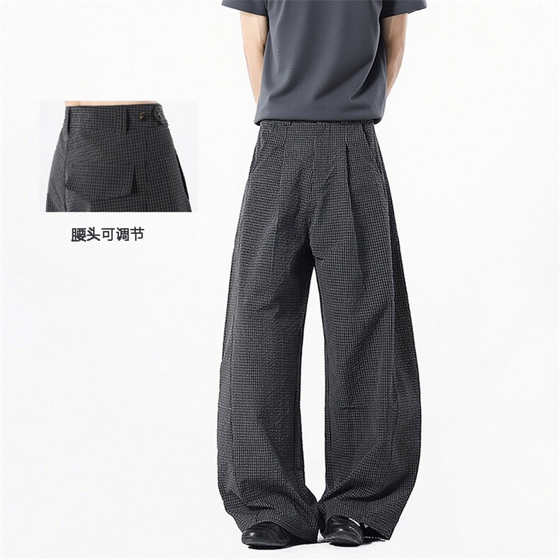 703-K500-P45  抖音格纹休闲弯刀格子长裤图片