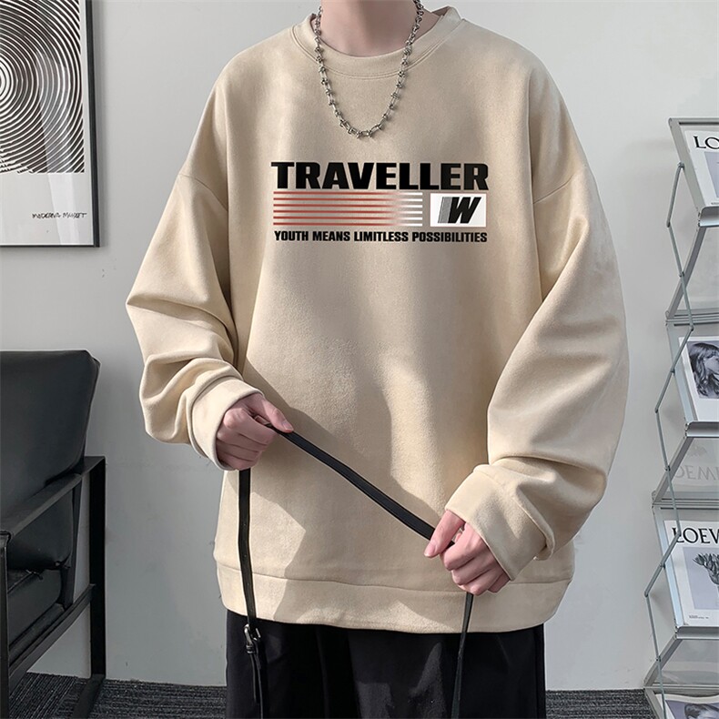 麂皮绒卫衣男大码重磅长袖t恤男JW81359-P35,男装卫衣,电商A040