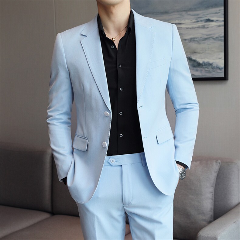 26做货-男士休闲西装修身韩版西服外套小西装上衣DX6837P165图片