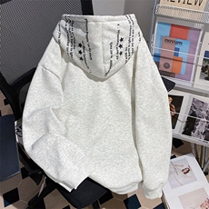 5727-P57潮牌新款设计感刺绣宽松保暖情侣加绒卫衣，男装棉衣，星座617A-2