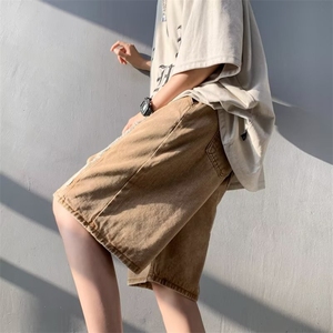 夏季港风牛仔短裤弹力腰抽绳DK783 p40图片