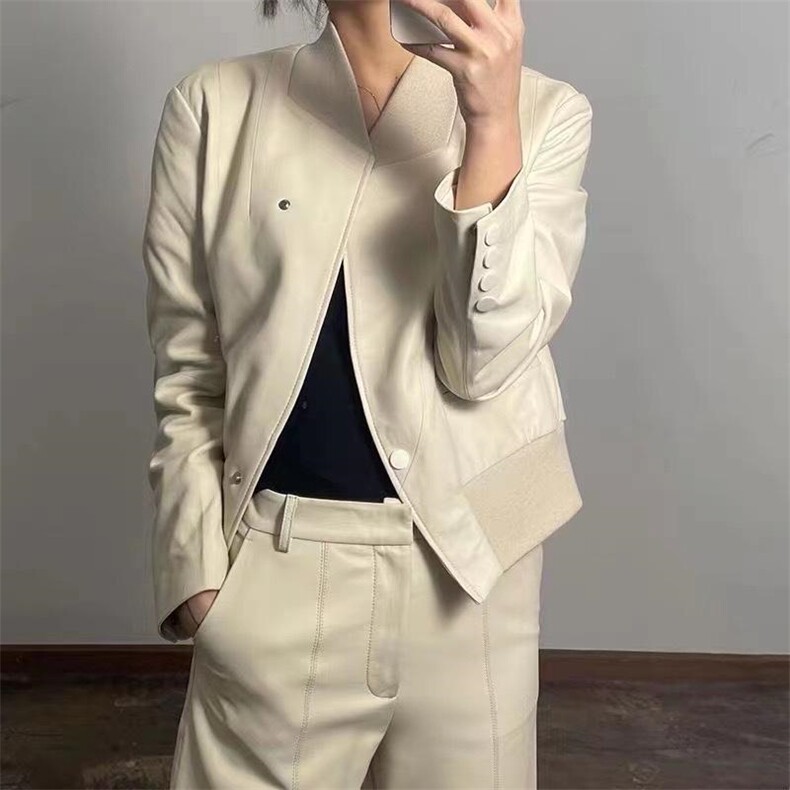 2023春季新款时尚百搭欧美货时尚潮流皮衣外套,女装皮衣,L·H·X