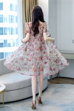 2021夏季新款时尚优雅气质碎花雪纺两件套外套加连衣裙，女装套装/套裙，艾仟回(原伊仟回)