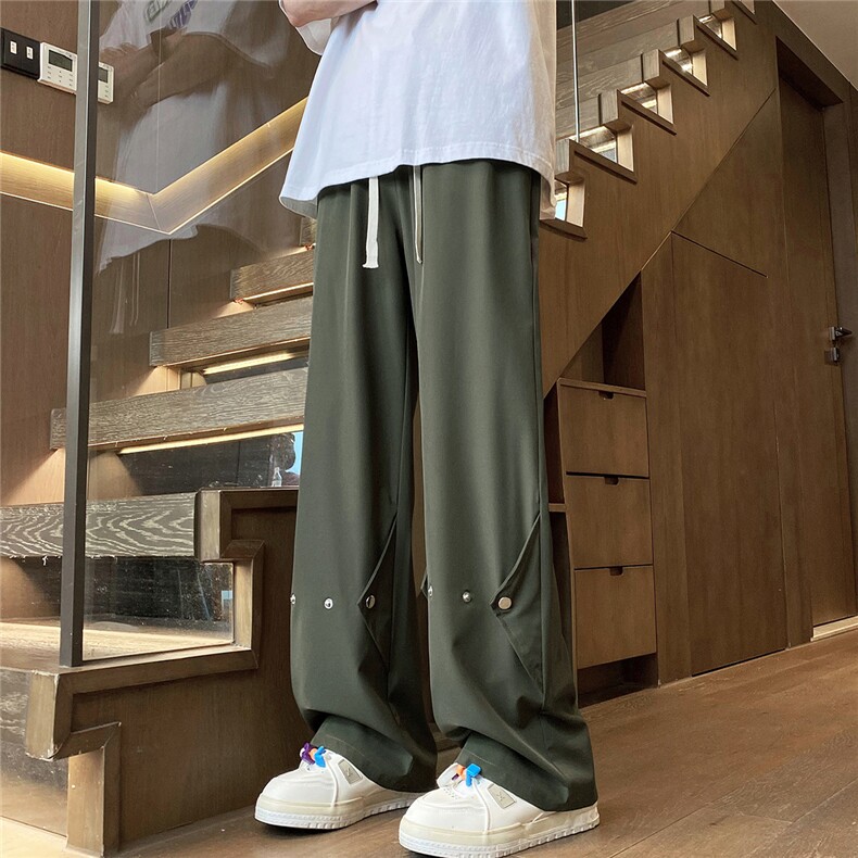 YK124P35控68品质保障！夏季冰丝垂坠感微喇纽扣西裤潮牌裤子,男装西裤,电商A249